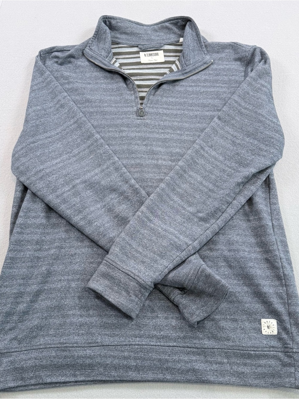 LinkSoul Quarter Zip Pullover Gray Golf Sweater Size L